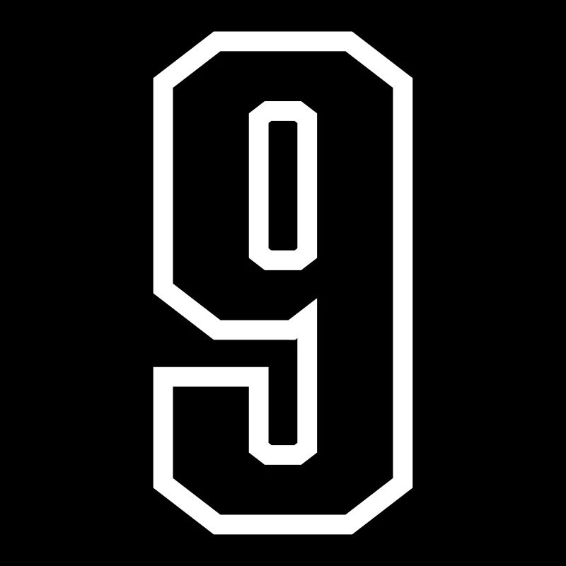 9 - Numéro 9 - Maillot numéro bicolore changement de couleur