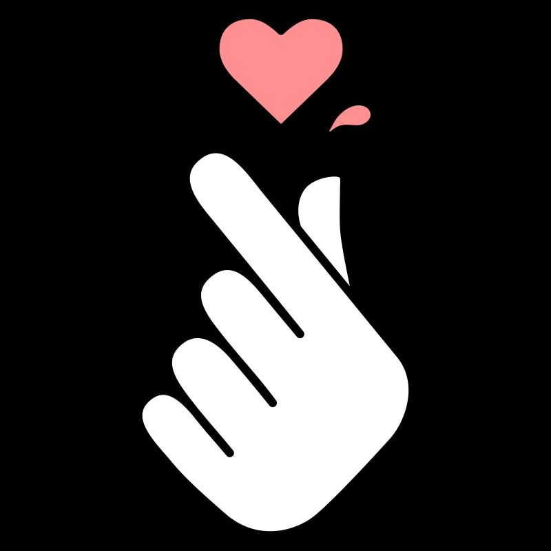 K-pop symbole de la main avec cœur