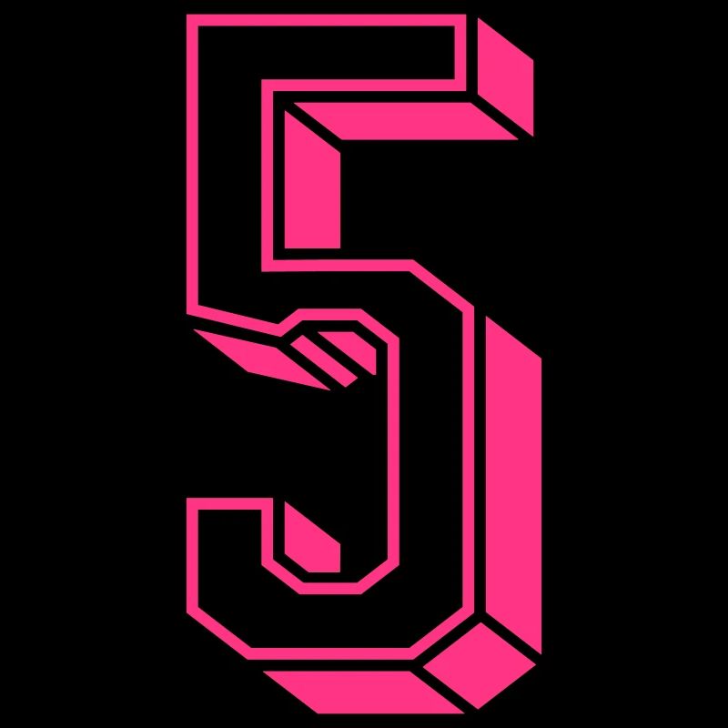 Zahl fünf - Nummer 5 pink Mädchen Trikotnummer