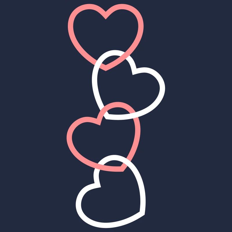 Vier Herzen an einer Kette