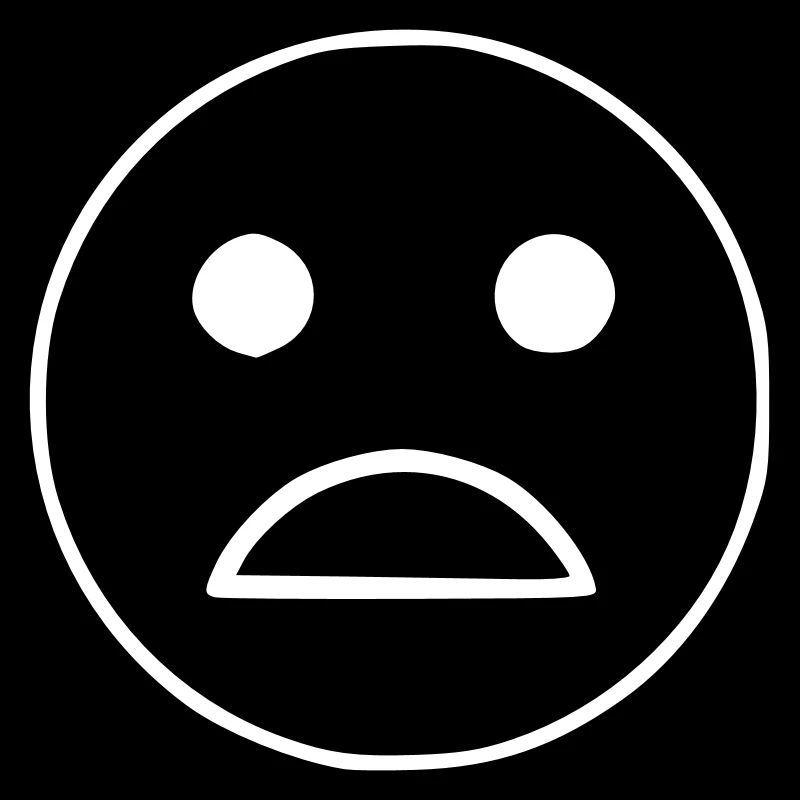 Emoji sketch blanc triste