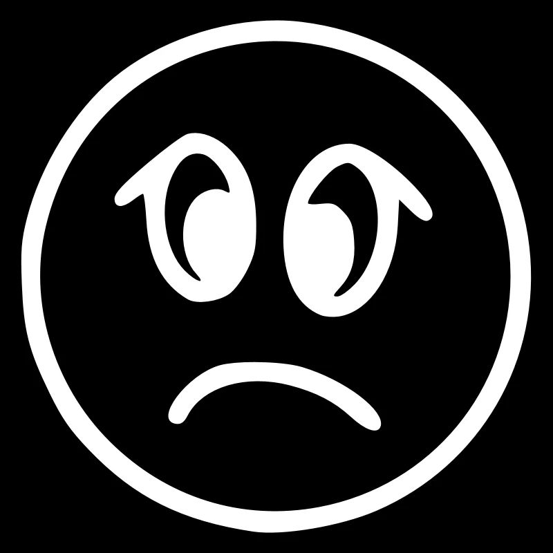 Emoji sketch blanc triste