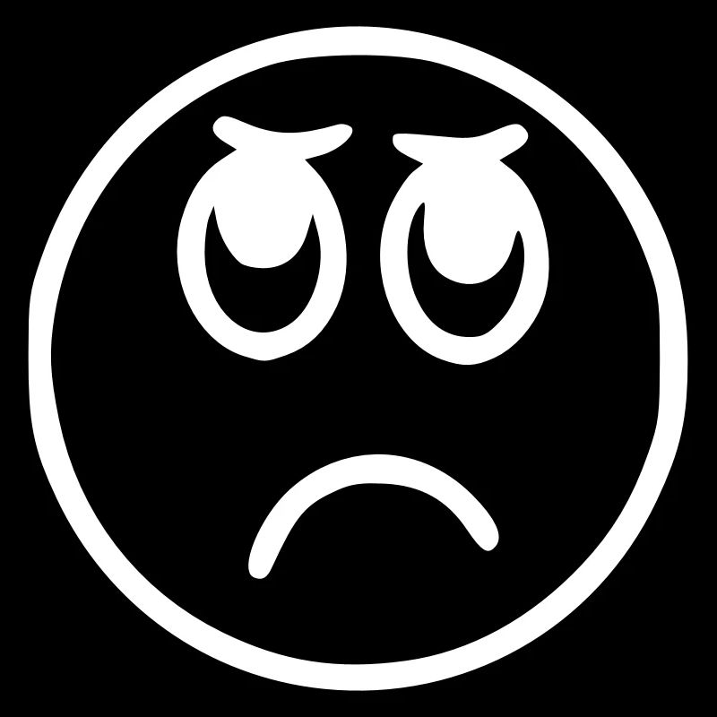 Emoji sketch blanc triste