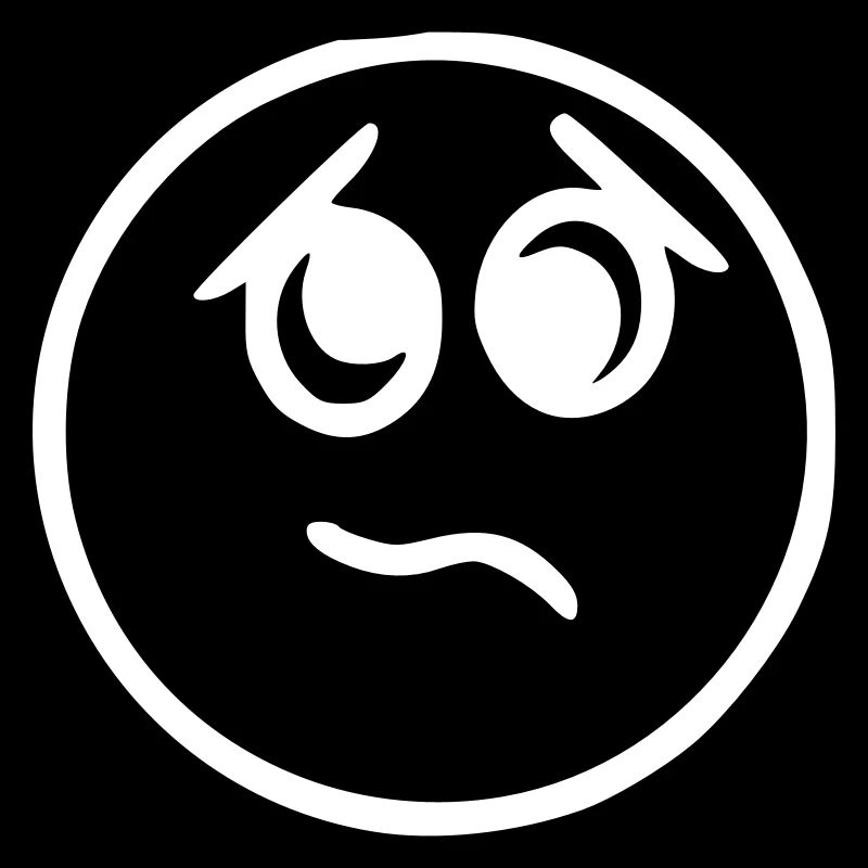Emoji sketch blanc nerveux