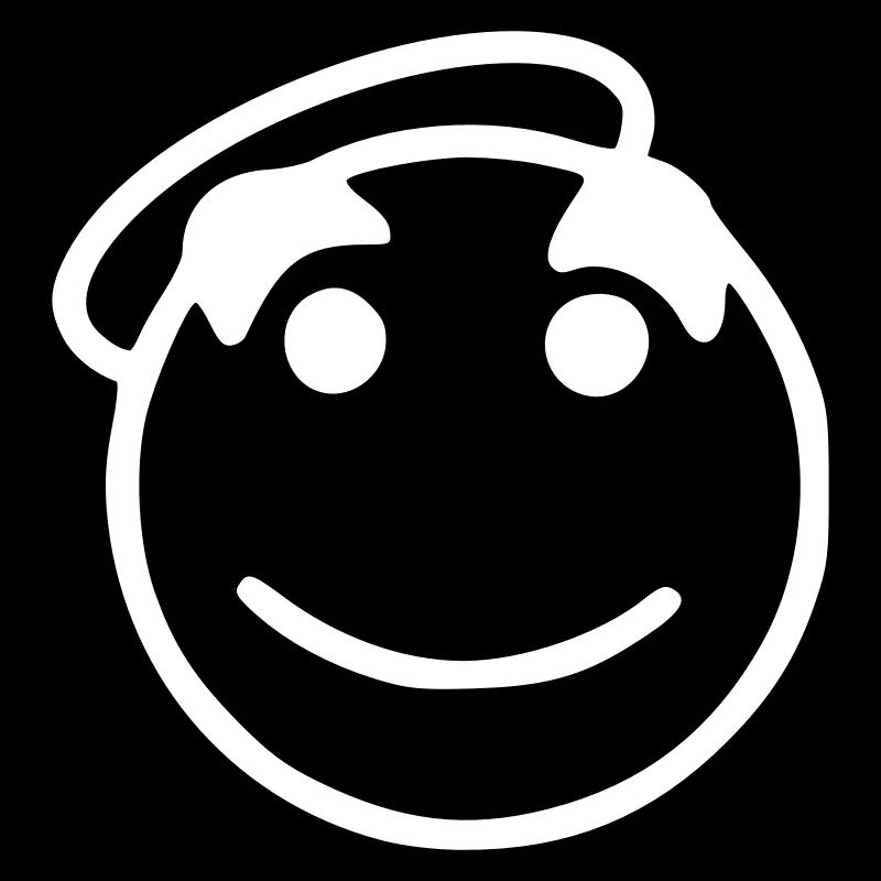 Emoji sketch blanc heureux