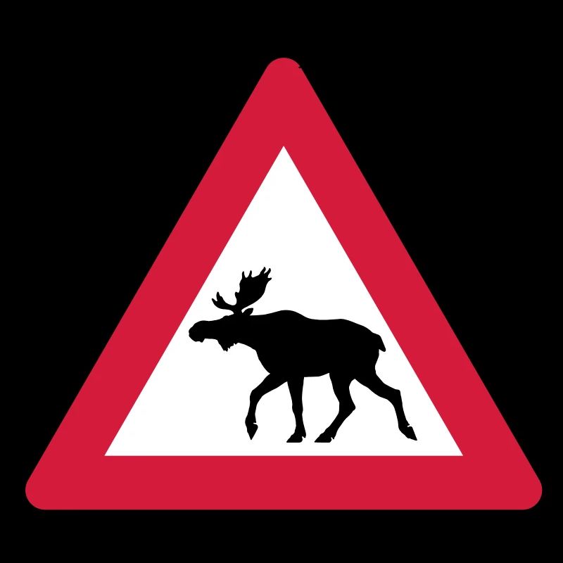 Warning Moose Sign
