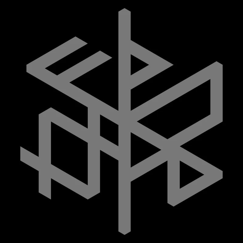 Thuringian "Þuringa" hexa binding rune, right / cw, QRF0 ©