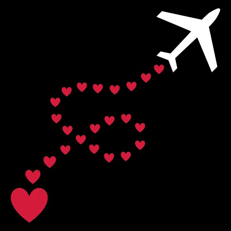 ★ Designfarben änderbar ★ Flugzeug (Spur, Herzen)
