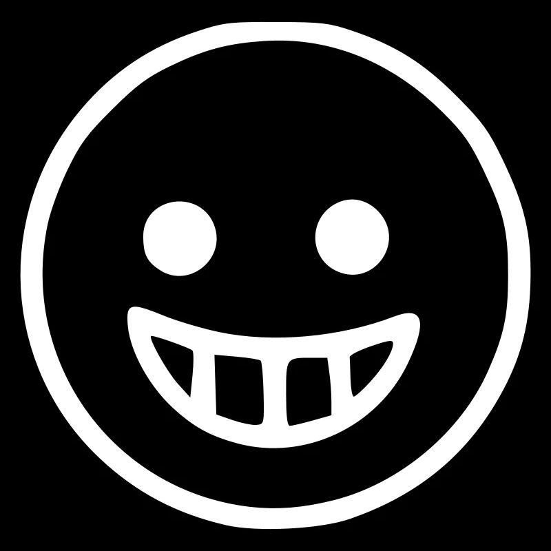 Emoji sketch blanc heureux