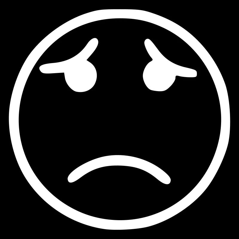 Emoji sketch blanc triste