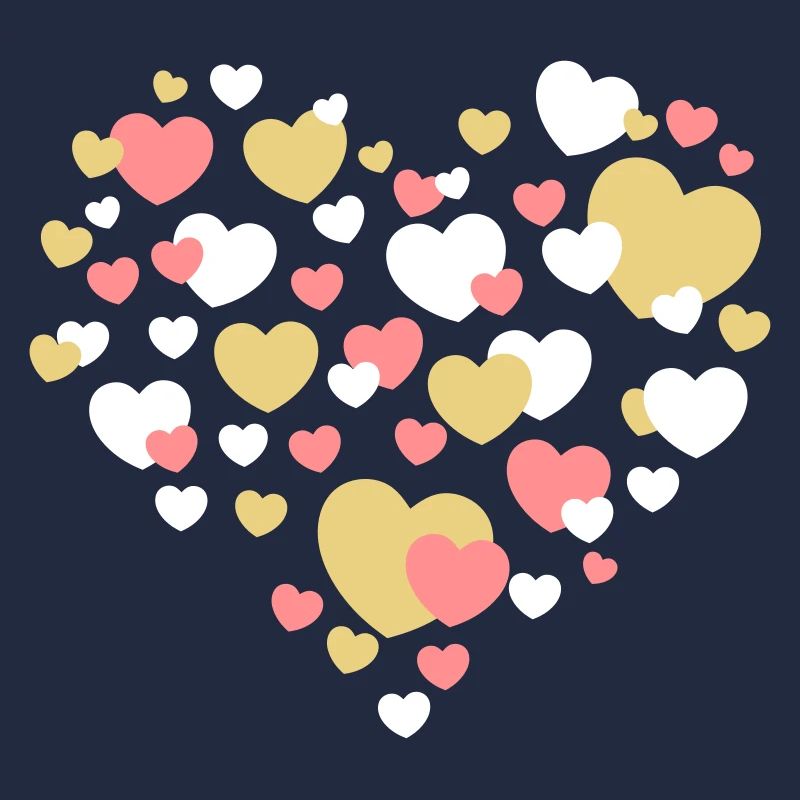 Verctor heart in three colors