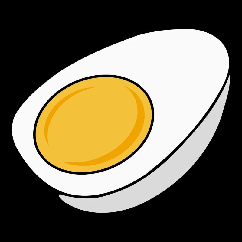 Oeuf cuit à moitié coupé