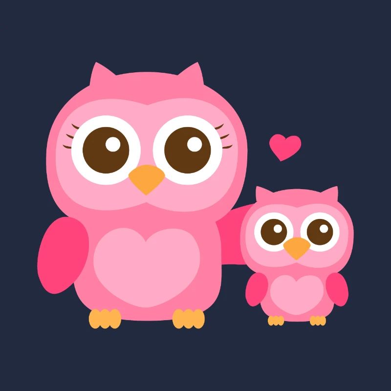 Nette Eule Mutter und Kind