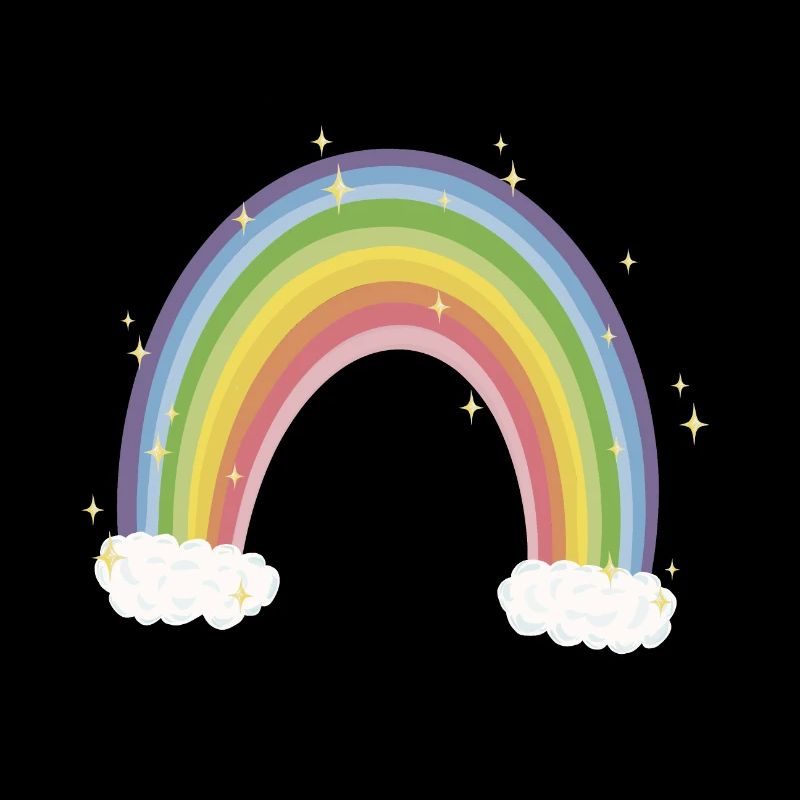 Regenbogen mit Glitzer-Sternen