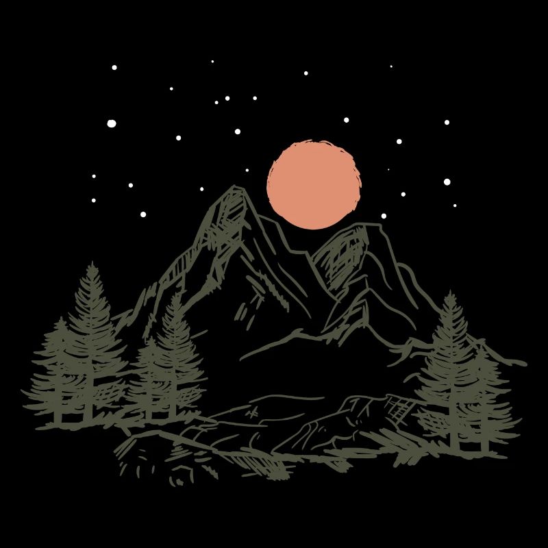 Mountain Nature Tents Camping stars forest gift