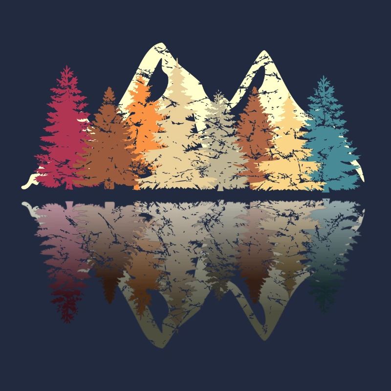 Wald am See im Grunge Retro Design