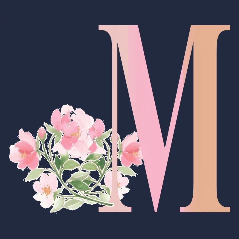 Lettre M avec fleurs