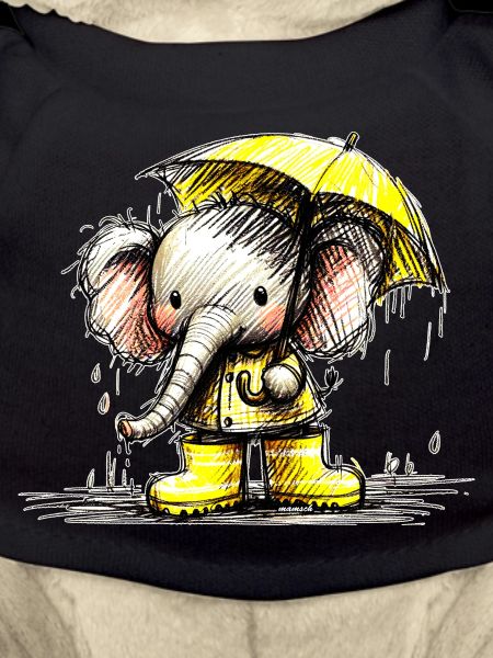 Elephant in the rain