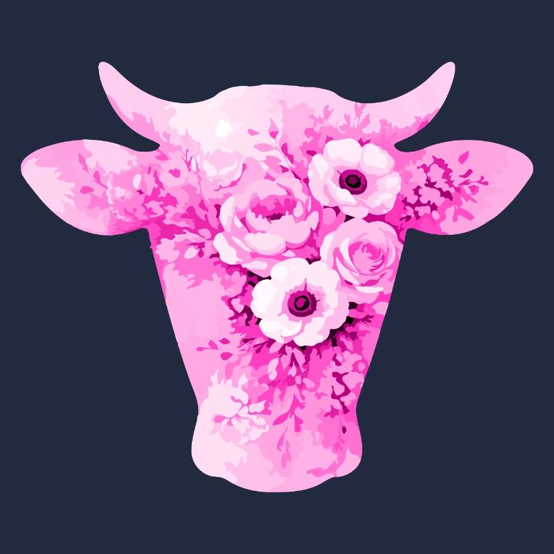 Kuh Silhouette Blumen