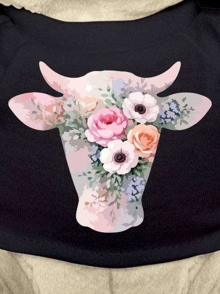 Cow Silhouette Flowers