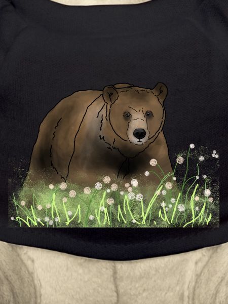 Bear in flower meadow