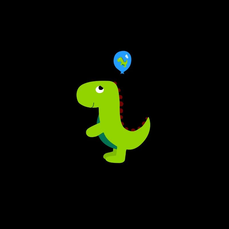 Kleiner Dinosaurier mit Luftballon