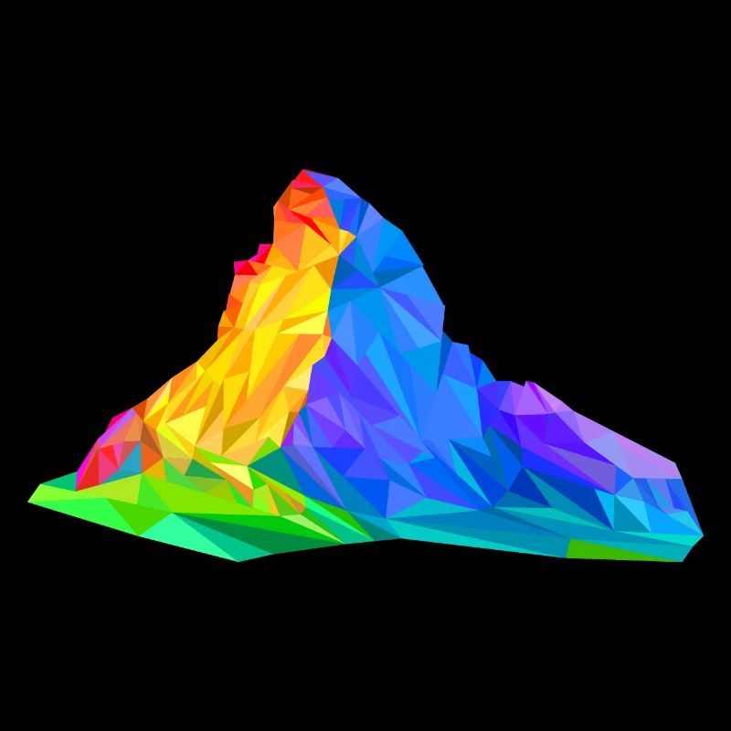 Cervin, montagne, triangles colorés, Triangles, Alpes