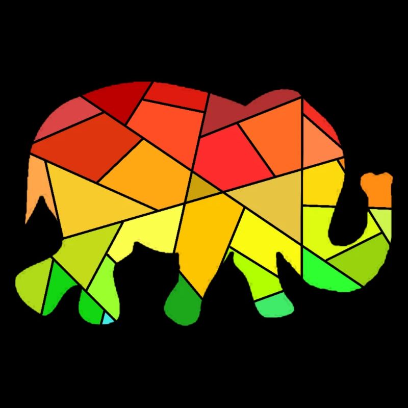 Figures géométriques colorées d’éléphant