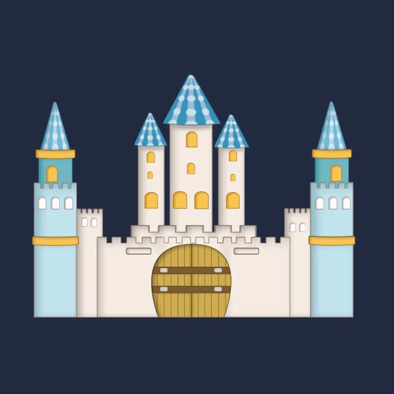 Prince chateau bleu, blanc et doré