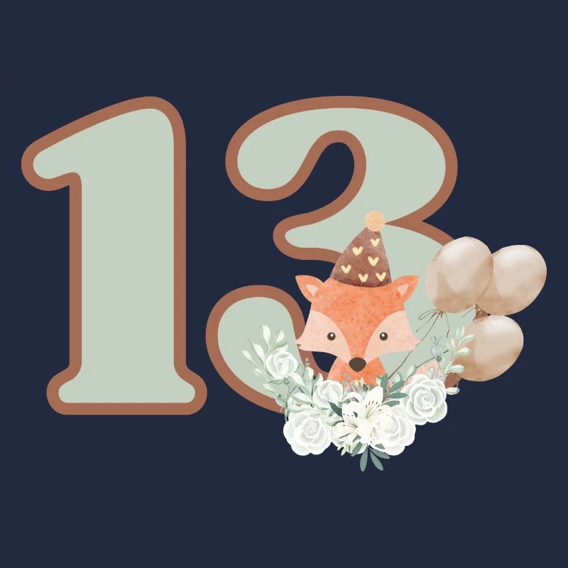 13e anniversaire renard fleurs