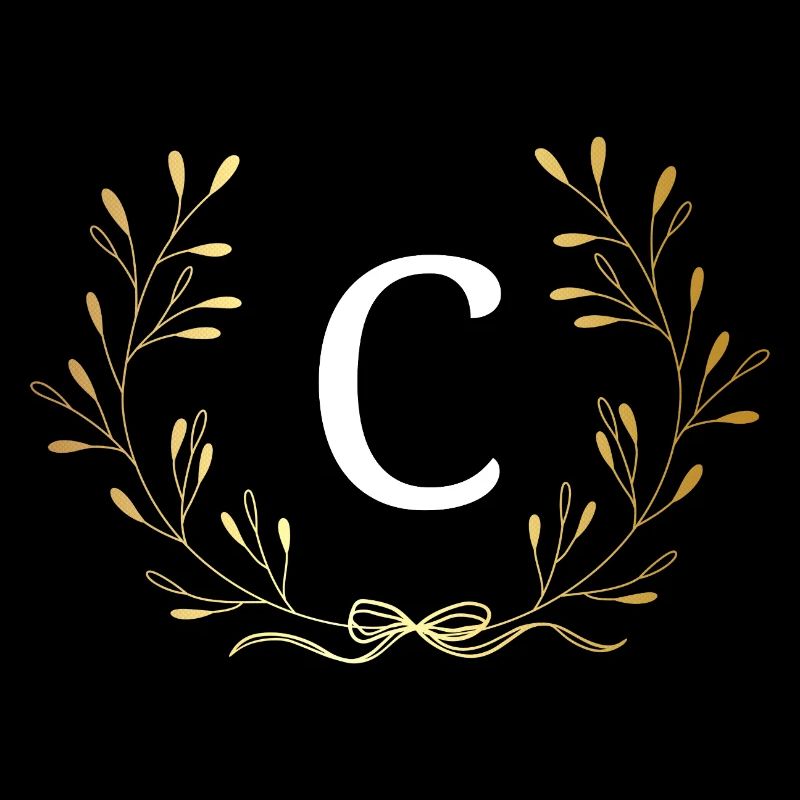 Lettre c couronne Floral doré