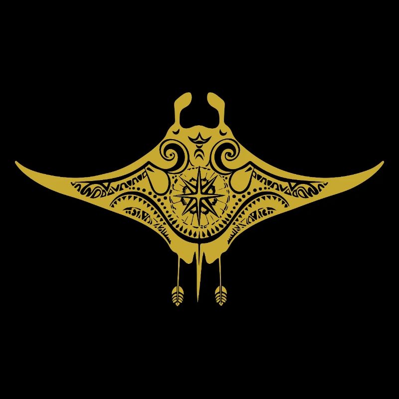 Stammes-Maori Polynesischer Stachelrochen Matau Mantarochen
