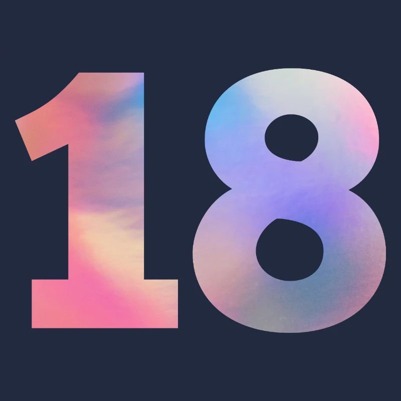 Numéro 18 coloré