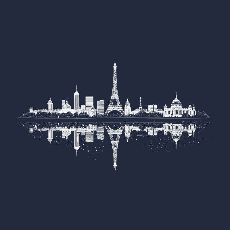 Paris Skyline Silhouette Frankreich