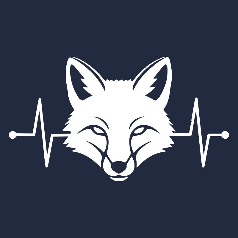 Fox Heartbeat ECG Line Clean Vector