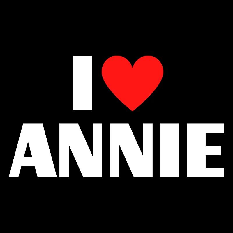 I Love Annie Red Heart Retro Statement