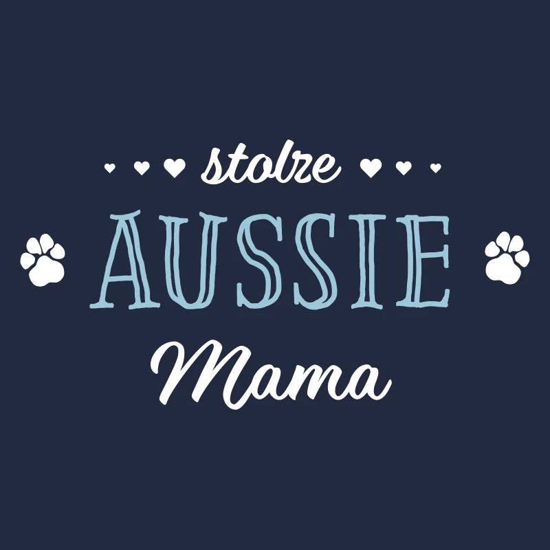 stolze Aussie Mama Hundepfoten Herzen