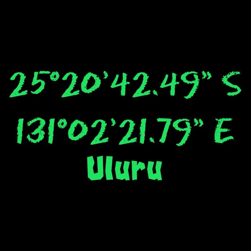 Coordonnées GPS de Uluru (Vert)