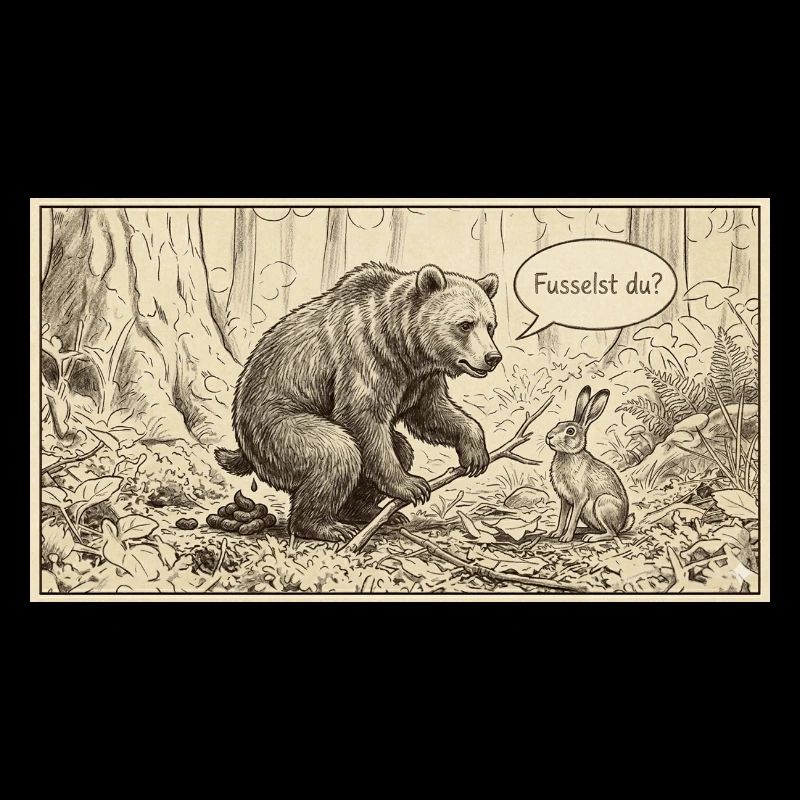 Waldgespräch: Bär und Hase
