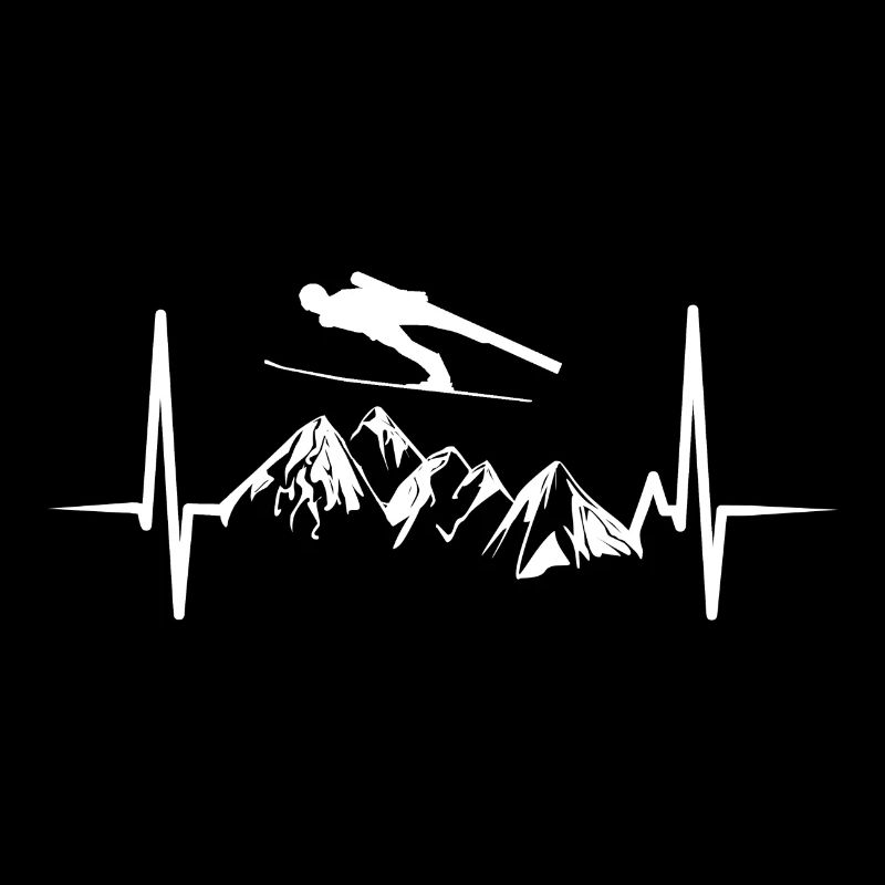 Saut à ski saut à ski EKG heartbeat