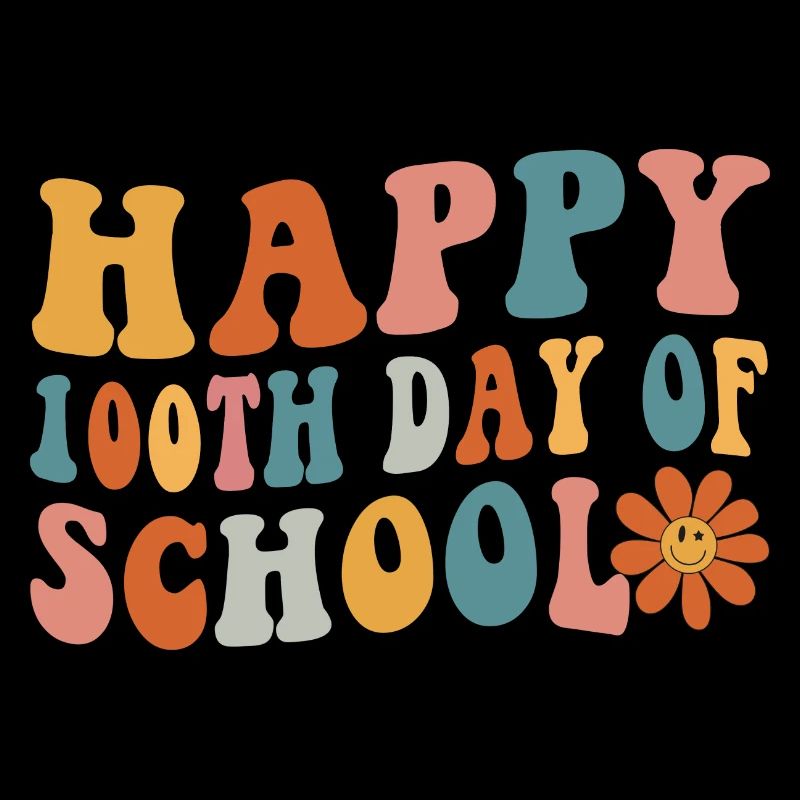 Groovy 100 Tag der Lehrer glücklichen 100. Tag