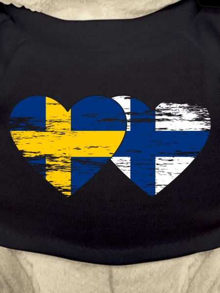Suède Finlande Drapeau Coeur utilisé