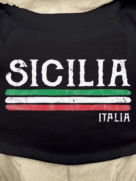 Sicilia Italia Distressed Flag