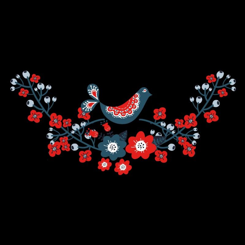 Costume traditionnel de fleurs d'oiseaux