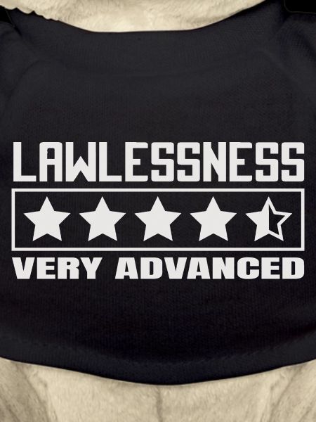 Funny saying: Lawlessness advanced!