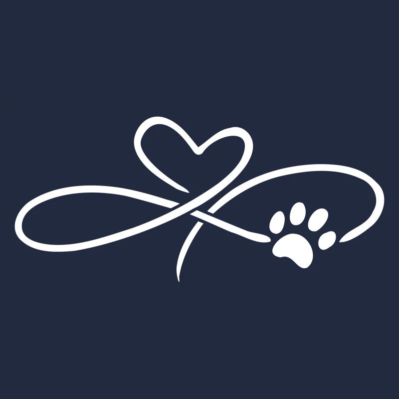Infinity Herz mit Pfote Katze Hund