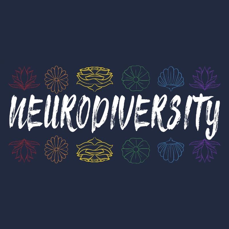 Neurodiversité Typographie florale arc-en-ciel