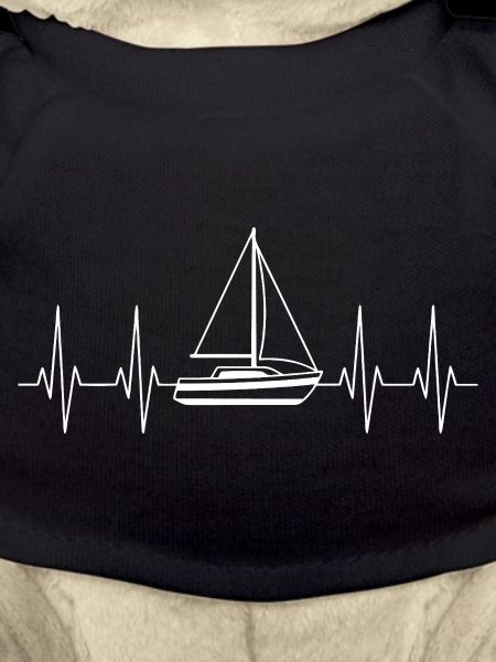 Heartbeat with sailboat ship
