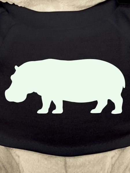 Hippo silhouette in pastel green