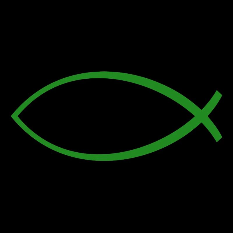 Ichtus fish dark green